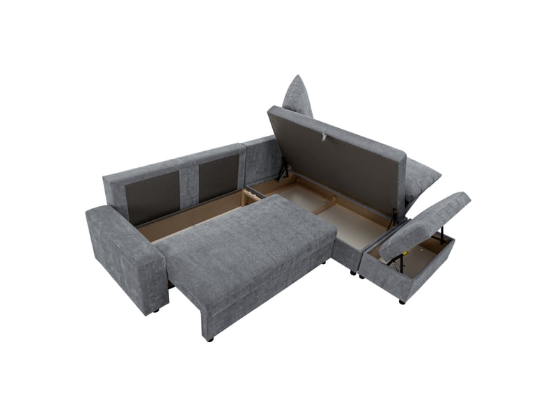 Canapé d'angle gris convertible 3 places  - Conforama M