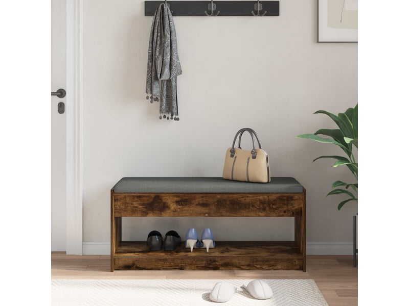  Banc d'entrée, banc interieur chêne fumé 103x38x45 cm  - Conforama D