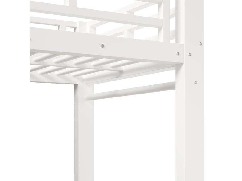 Lit mezzanine 90x200 cm avec escalier avec rangement et rangement, blanc WX003012AAK - Conforama W
