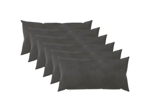 Lot de 6 coussins avec oreiller, coussins décoratifs heerlen gris foncé velours cf50856