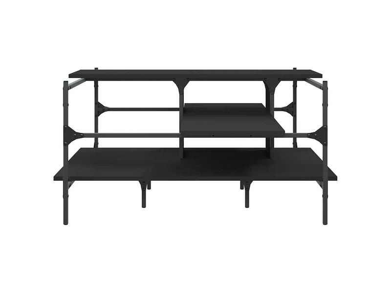  Table basse - table de salon - table à thé noir 100x100x48,5 cm bois d'ingénierie  - Conforama E