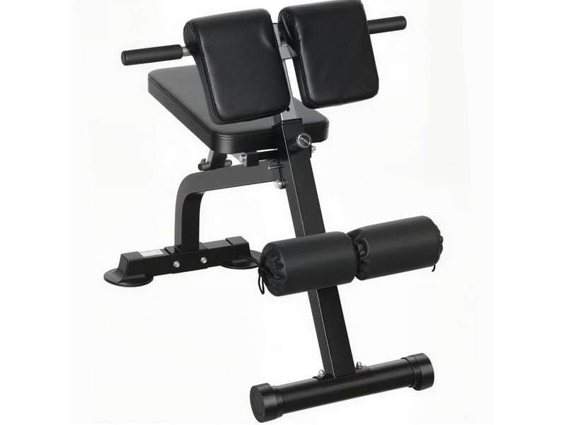 Banc de musculation réglable 96,6 x 68 x 69-110 cm noir en métal, support romain pliable pour entraînement - Conforama A