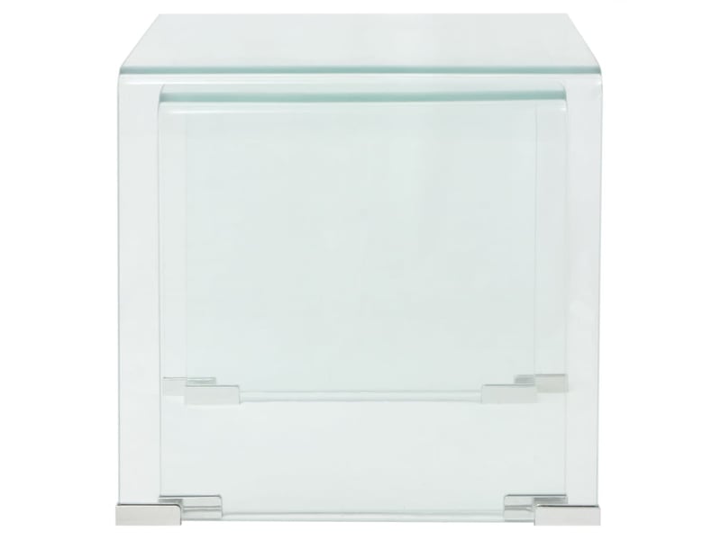  Ensemble de tables gigognes 2 pcs verre trempé transparent  - Conforama E