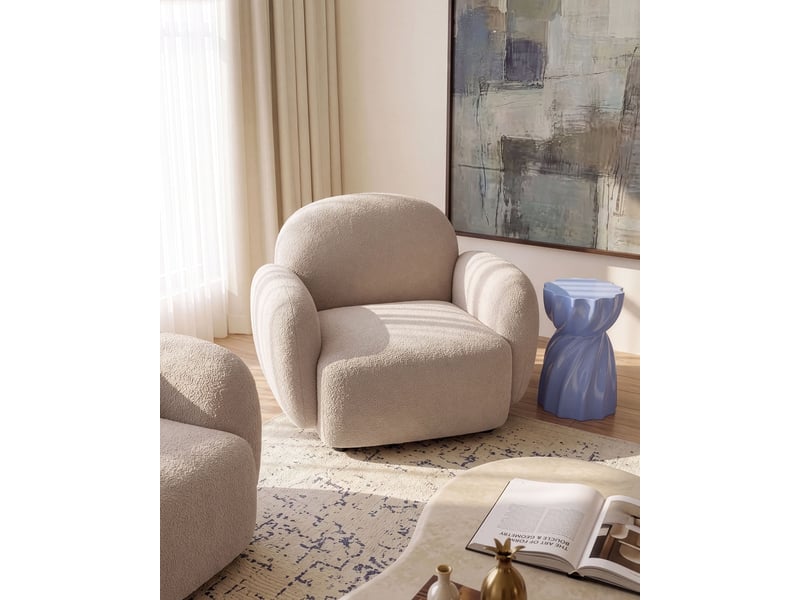  Fauteuil jule bouclé beige  - Conforama B