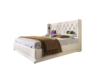 Lit simple 140x200 cm coloris blanc