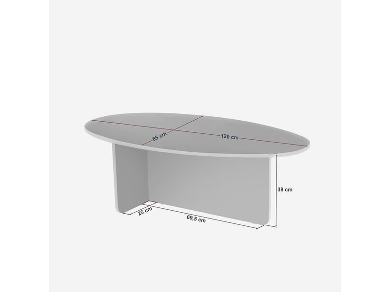  Table basse de salon moderne ovale en bois orba  - Conforama E