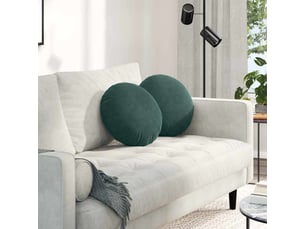 Lot de 2 coussins de siège, coussins décoratifs vert foncé ø 40 x 13 cm velours cf59939