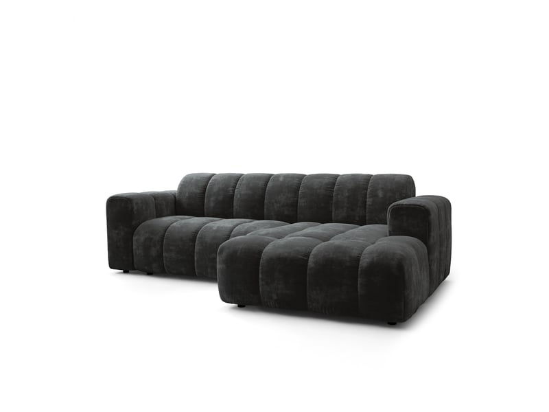 Canapé d'angle tisi, tissu chenille noir - Conforama A