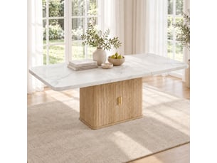 Table à manger 200x90x75 cm - extensible - 8 places - 6 à 8 personnes - grand rangement - mdf - usage quotidien - design moderne - bois naturel