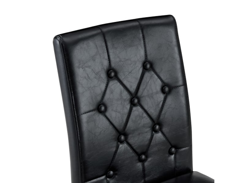  Lot de 4 chaises noires à cadre doré brillant – luxe léger, pieds métalliques dorés, design européen  - Conforama E