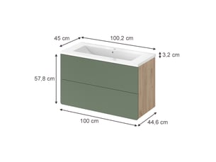 Vicco meubles bain, vertchêne doré, 2 pièces