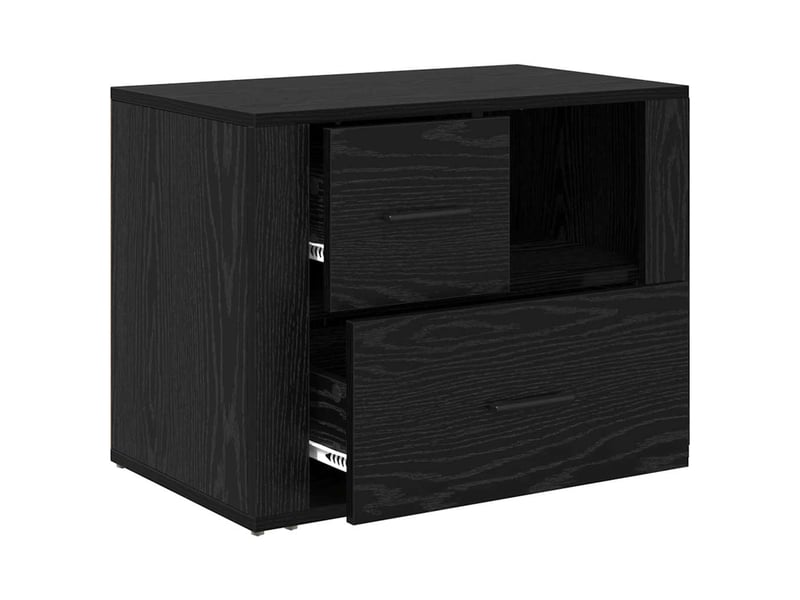 Table de chevet - cabinet de chevet - table de nuit chêne noir 35 x 60 x 50 cm bois d'ingénierie - Conforama D