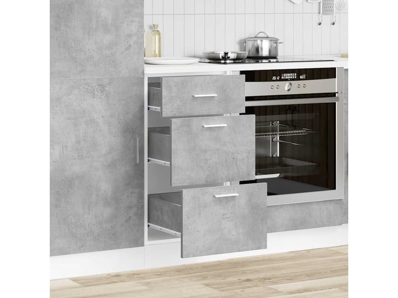 Meuble de rangement, meuble bas de cuisine gris béton 40x46x81,5cm bois d'ingénierie - Conforama B