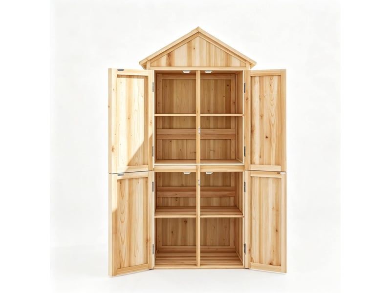 Armoire de jardin en bois avec étagères amovibles evryae