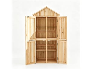 Armoire de jardin en bois avec étagères amovibles evryae