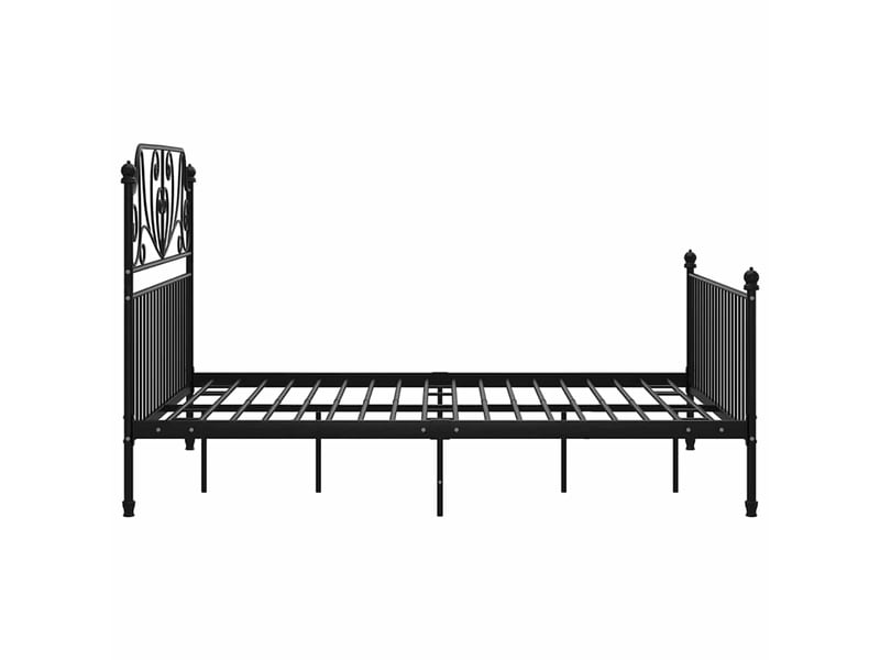  Lit double- lit adulte -  cadre de lit sans matelas noir métal 160x200 cm  - Conforama C