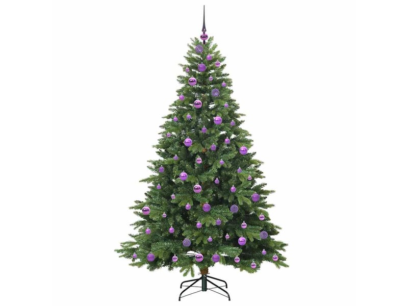 Sapin de noël - arbre de noël artificiel avec 300 led vert 180 cm pe et pvc - Conforama D