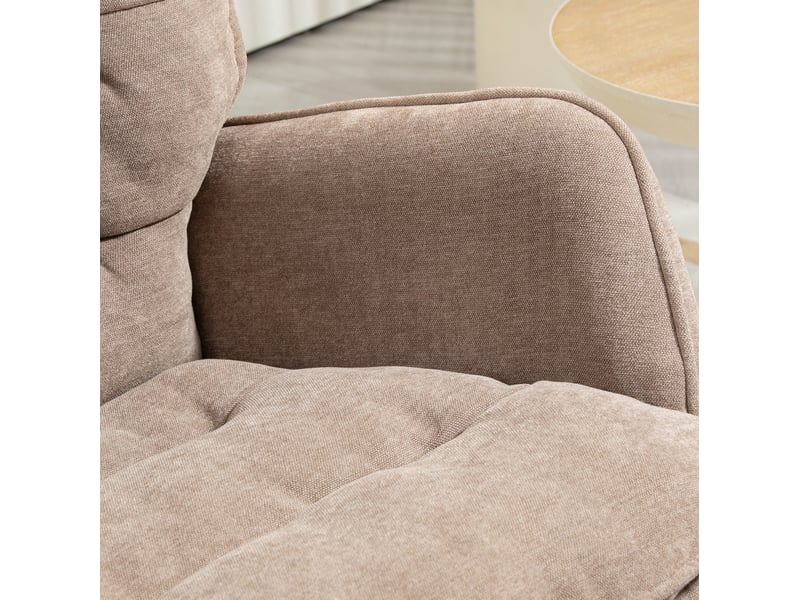  Fauteuil à bascule ulevr à accoudoirs, balancement doux, 71 x 98,5 x 97 cm, polyester aspect chenille marron  - Conforama E