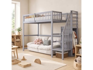 Lit mezzanine 90x200 cm <strong>STILVORA</strong>  <strong></strong> coloris gris