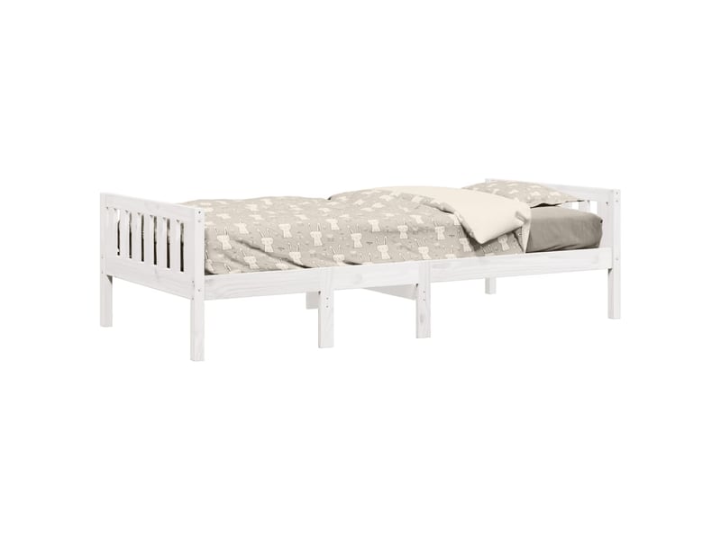  Lit pour enfants - lit jeune sans matelas blanc 90x200cm bois de pin massif  - Conforama D