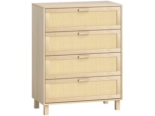 Chiffonnier 4 tiroir(s)    <strong></strong> <strong></strong> coloris naturel largeur 80 cm hauteur 103 cm