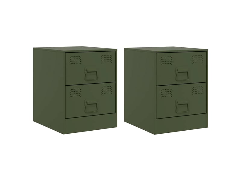 Lot de 2 tables de chevet - cabinet de chevet - table de nuit vert 34,5x39x44 cm acier  - Conforama A