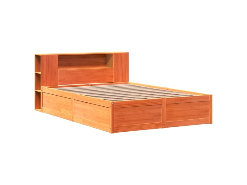  Lit double- lit adulte -  cadre de lit sans matelas  marron 135x190cm bois pin massif  - Conforama B