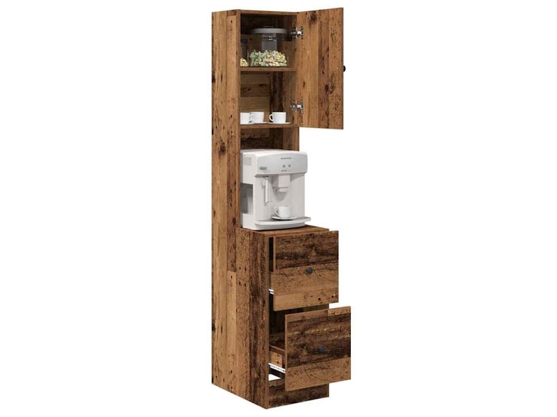  Buffet de cuisine, buffet haut avec tiroir bois ancien 32x50x180cm  - Conforama C
