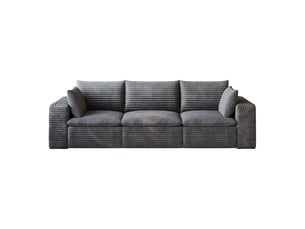 Canapé style nuage tissu corduroy design à double couche garniture amovible sans montage teinte gris foncé