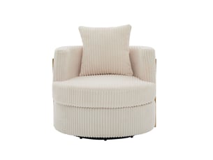 Fauteuil fixe pivotant    Velours beige