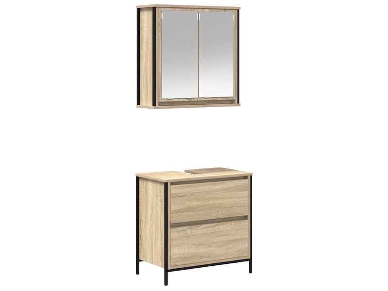  Ensemble de meubles de salle de bain 2 pcs chêne sonoma cf63611  - Conforama A
