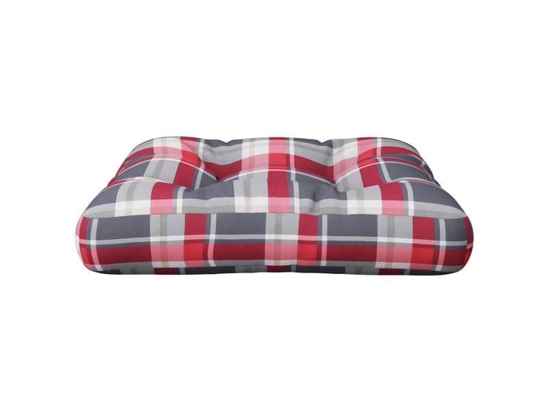  Coussin de palette, coussin de chaise, coussin de canapé carreaux rouges 58x58x10 cm tissu cf55329  - Conforama E