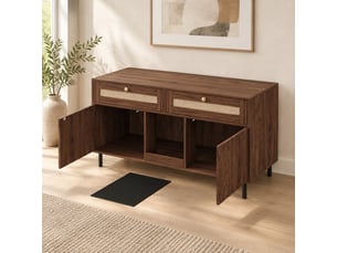Buffet 2 porte(s) 2 tiroir(s) <strong>OKWISH</strong> <strong></strong> - 120 cm coloris marron