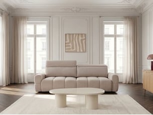 Canapé droit convertible <strong>BOBOCHIC</strong> <strong>MATEO</strong> 3 places Tissu beige