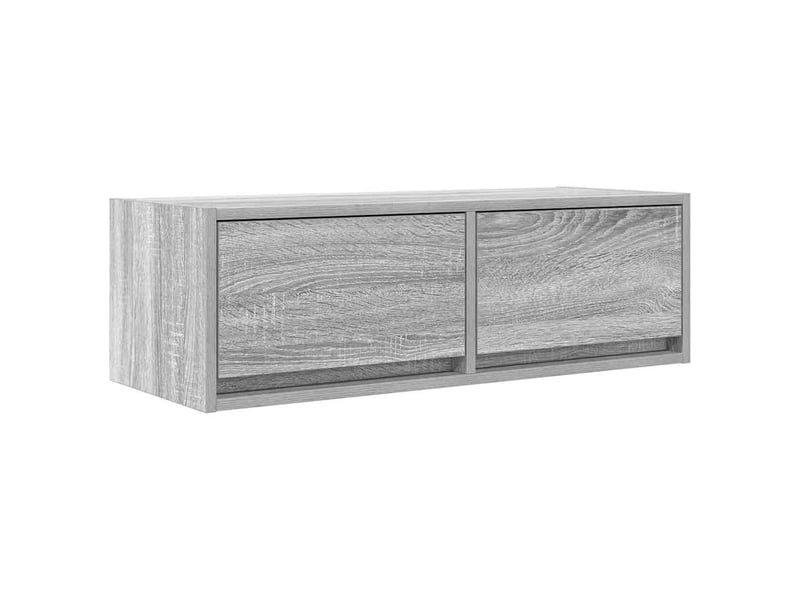  Lot de 2 meuble tv bas salon sonoma gris 80x31x25,5 cm bois d'ingénierie shl26243  - Conforama E