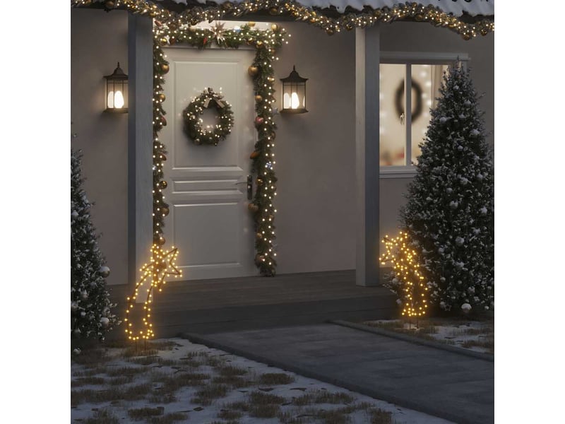  Décoration lumineuse météore de noël avec piquets 80 led 62 cm  - Conforama B