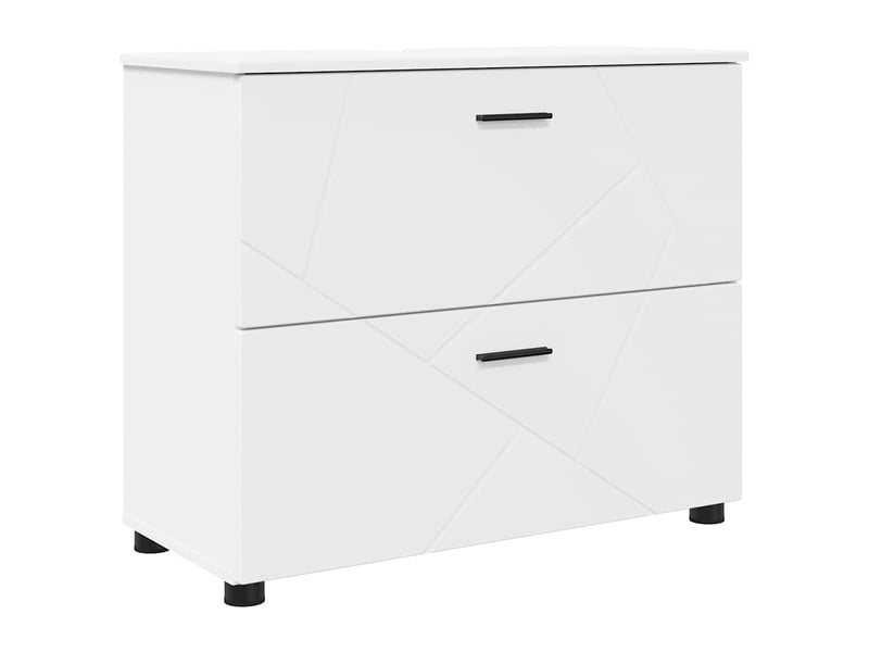  Cabinet de salle de bain, armoire salle de bain avec tiroir blanc 76,5 x 35 x 64 cm cf65229  - Conforama A