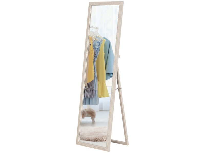  Miroir sur pied et mural rectangulaire avec cadre blanc 50 x 160 cm  - Conforama B