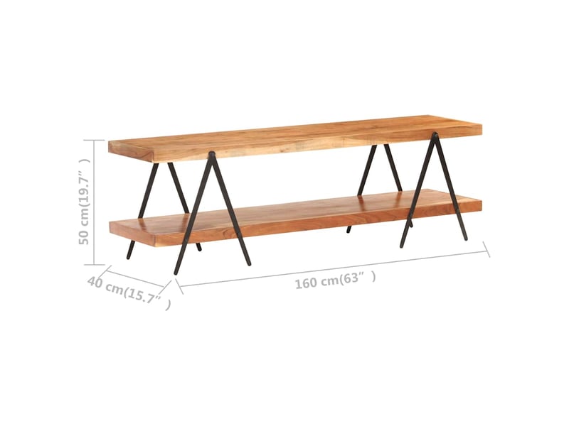 Meuble tv - banc tv - meuble de rangement 160x40x50 cm bois d'acacia solide  - Conforama E