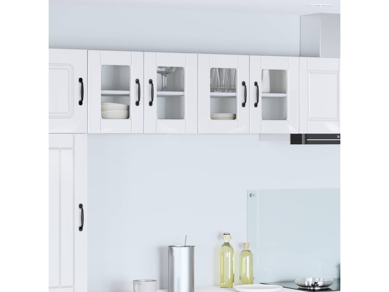  Meuble mural de cuisine, cabinet en verre mural blanc brillant 60x31x40cm shl1512  - Conforama B