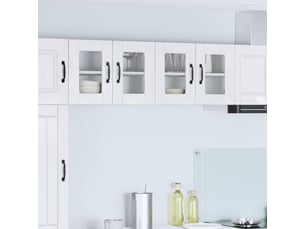 Meuble mural de cuisine, cabinet en verre mural blanc brillant 60x31x40cm shl1512
