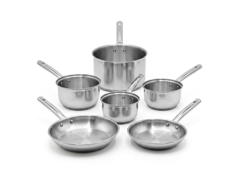  Lot de 4 casseroles 16182022 cm et 2 poêles en inox 2428 cm fackelmann rhona 9132050B88 - Conforama A