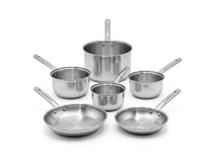 Lot de 4 casseroles 16182022 cm et 2 poêles en inox 2428 cm fackelmann rhona