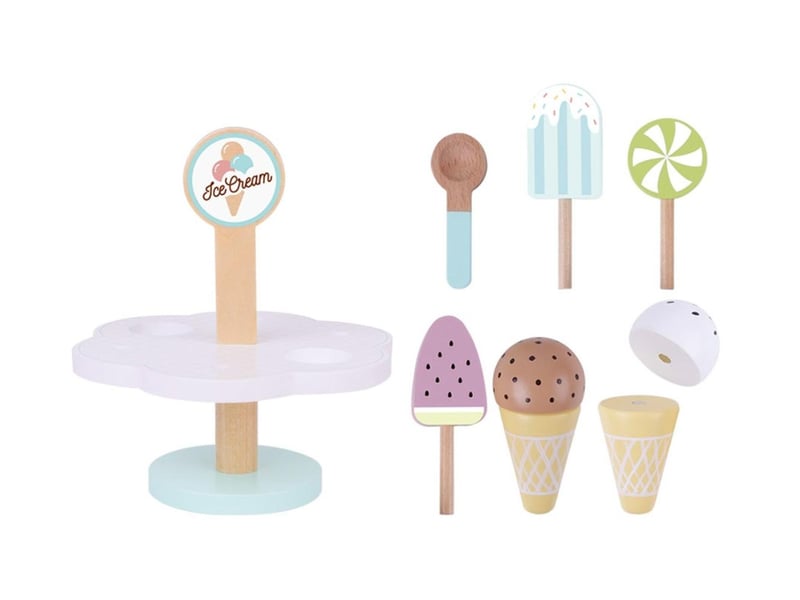  Marchande en bois tooky toy tk135 - glacier du tout-petit 9 pièces 6972633374824 - Conforama C