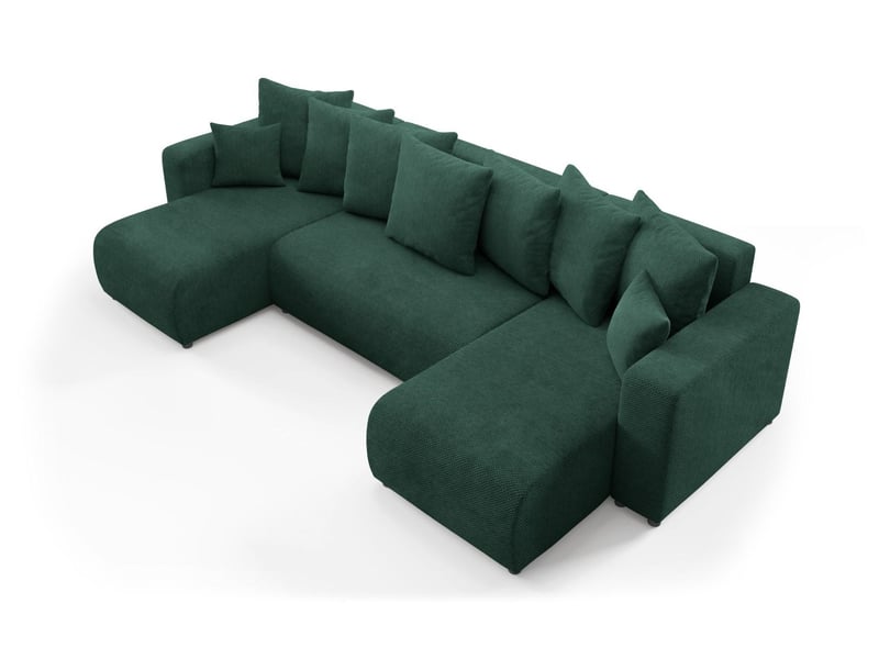  Canapé d'angle convertible evora u vert  - Conforama C