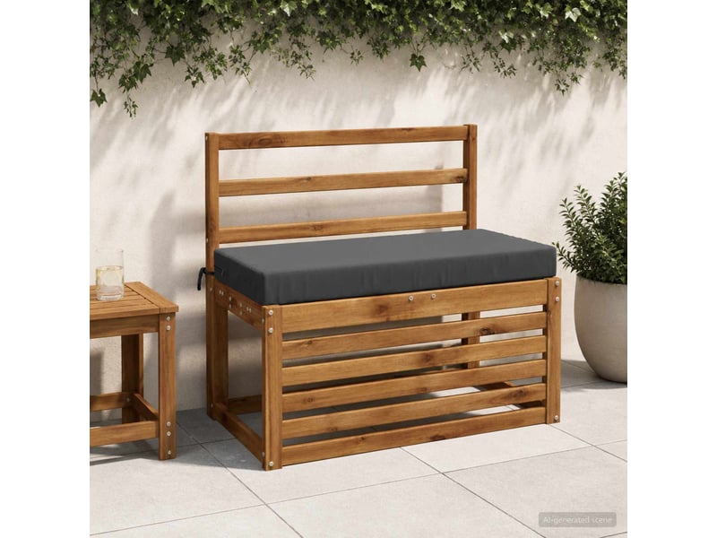  Lot de 2 coussins de banc, coussins d'assise soest 100 % polyester anthracite cf56962  - Conforama B