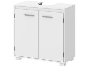 Meuble sous évier avec étagère réglable et 2 portes, 60 x 30 x 60 cm, blanc
