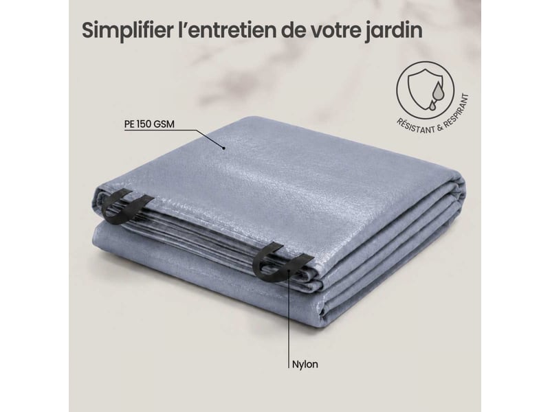 Bâche de ramassage des déchets verts de jardin, feuilles, branches, avec 4 poignées - 2 x 4 m - Conforama C