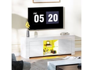 Meuble tv coloris blanc 120 cm OKMYHOME