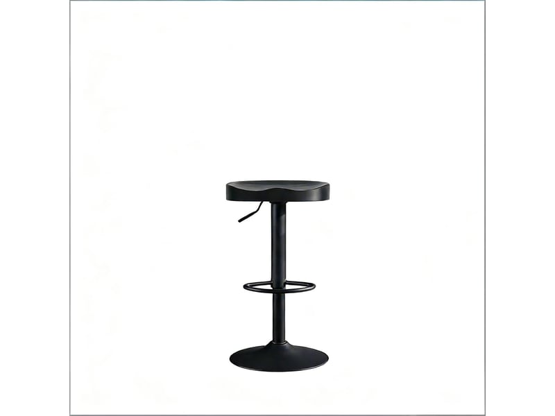 Tabouret de bar pivotant 41,5 x 31,5 x 60-81 cm - hauteur réglable - assise massif de pin - hauteur réglable - pied métal - noir - Conforama A